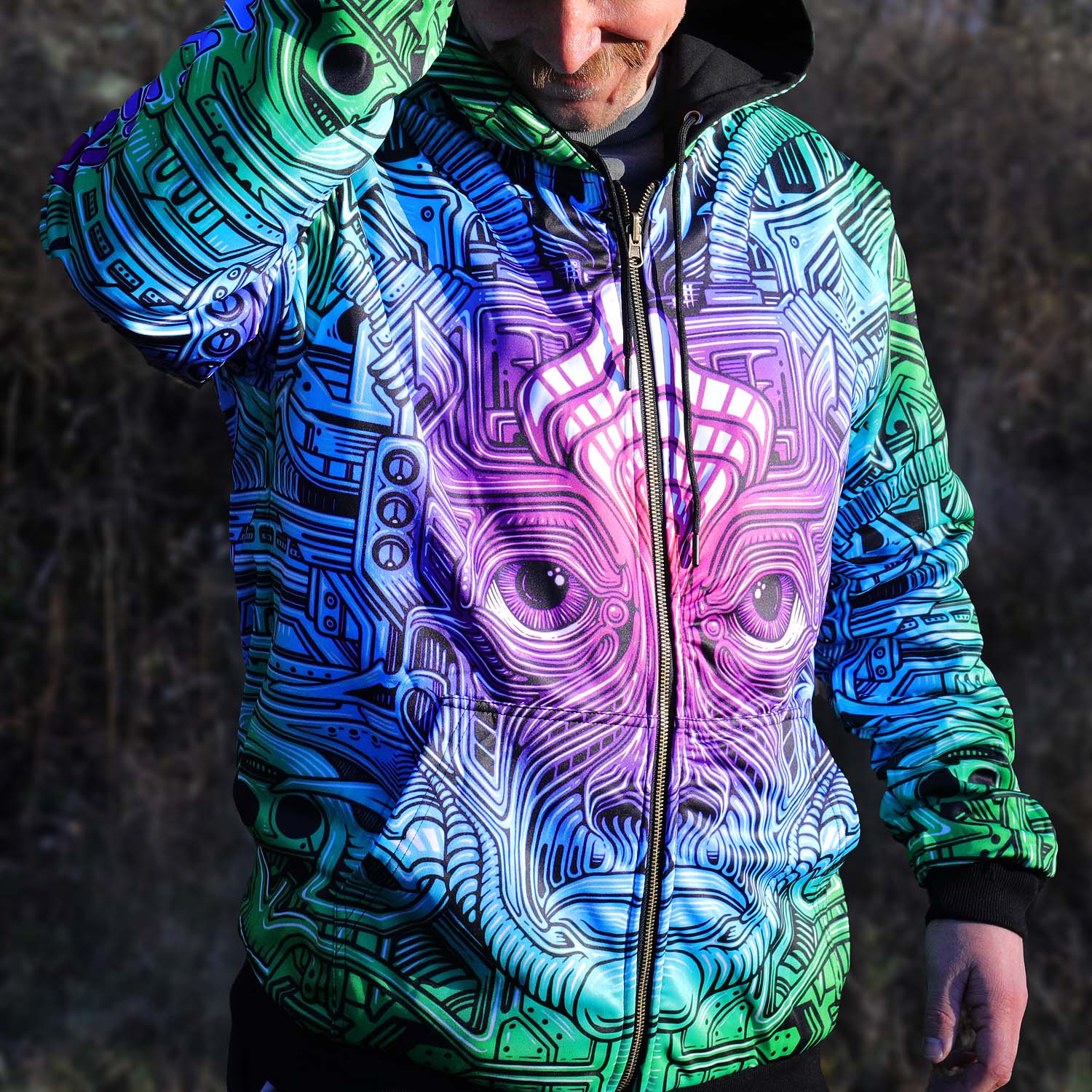 mothership glass reversible hoodie clothing