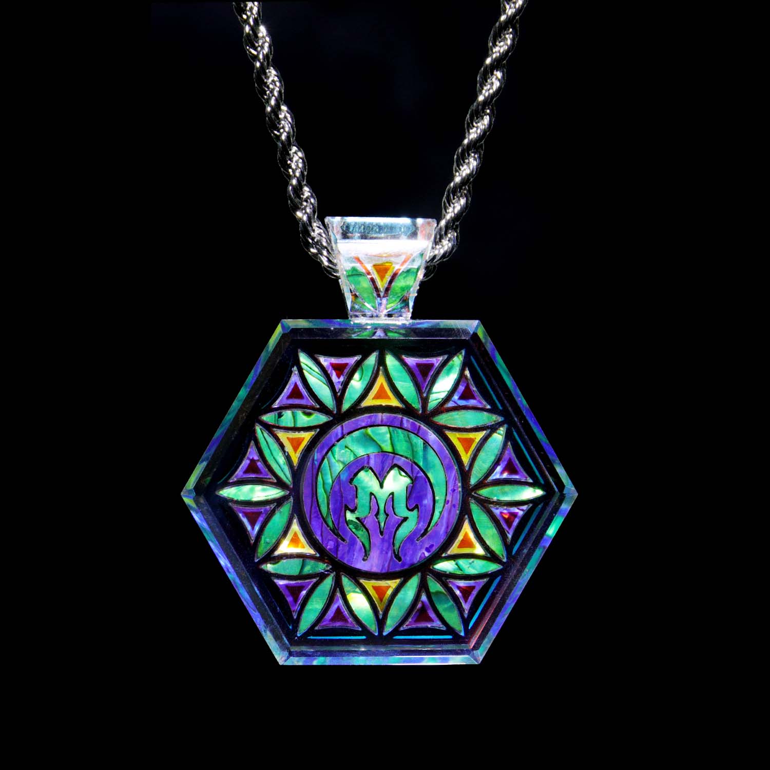 Mosaic Flower of Life Pendant